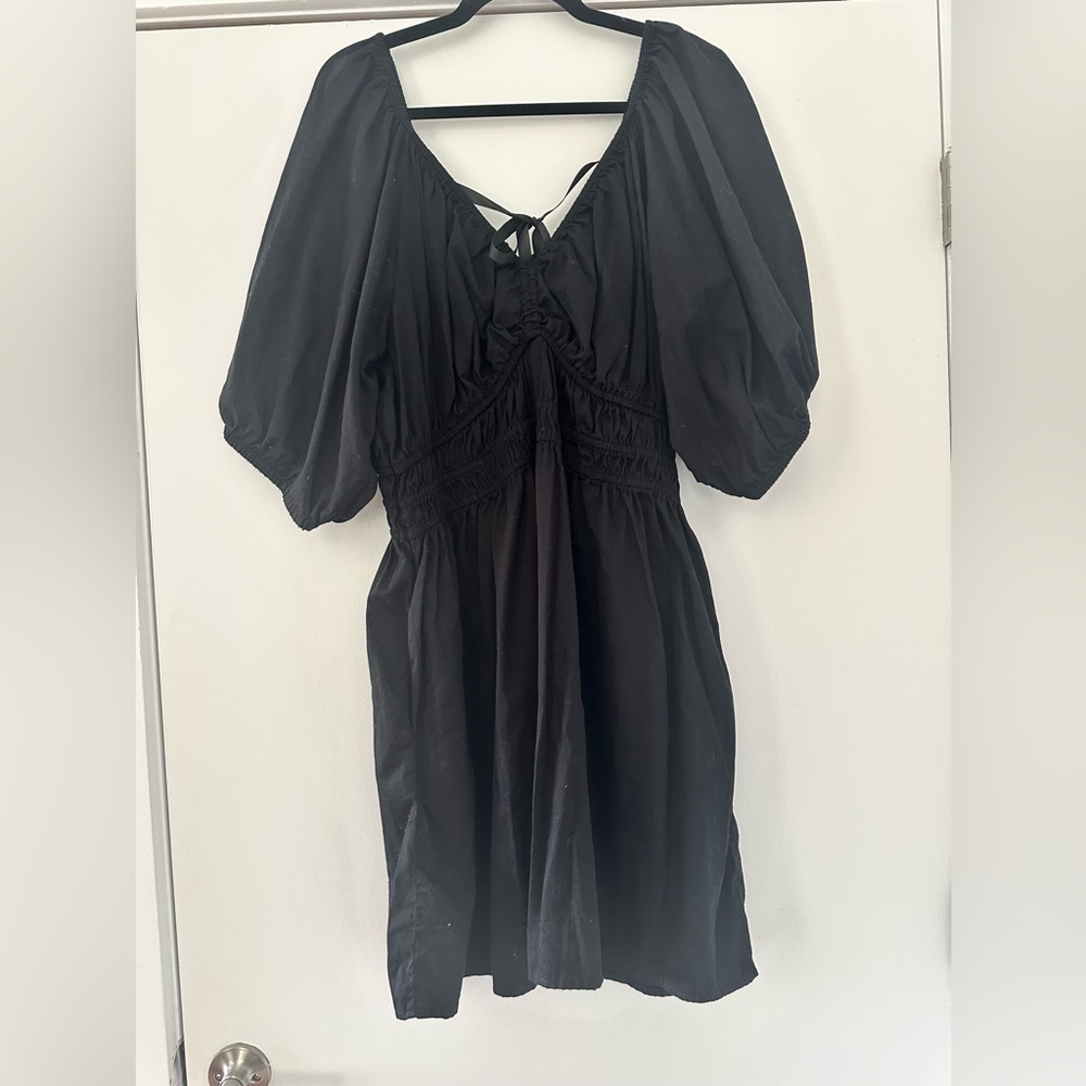 Old Navy Black Puff Sleeve Mini Dress